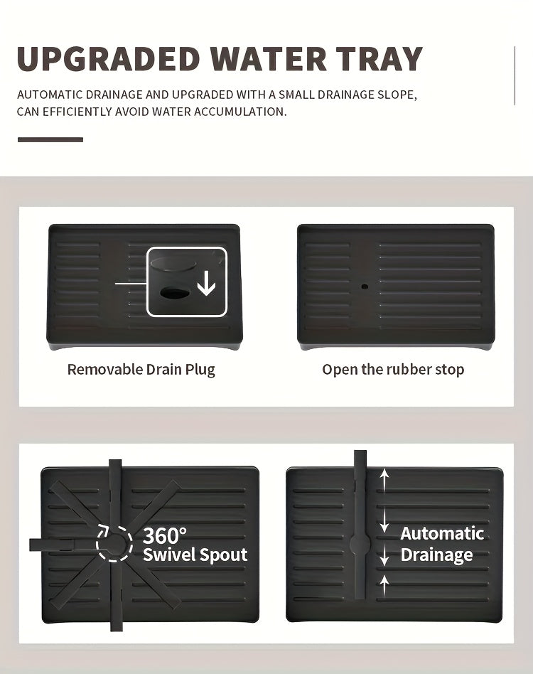1pc Large Capacity 2-Tier Dish Drying Rack with Drainboard, Double-Layer Bowl & Cup Rack, Detachable Over The Sink Organizer for Kitchen Counter, Black & White - Ideal for Plates, Bowls, Cups & Cutlery Storage, Dish Drying Rack