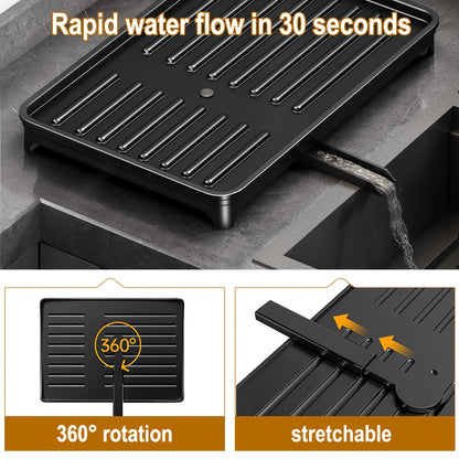 1pc Large Capacity 2-Tier Dish Drying Rack with Drainboard, Double-Layer Bowl & Cup Rack, Detachable Over The Sink Organizer for Kitchen Counter, Black & White - Ideal for Plates, Bowls, Cups & Cutlery Storage, Dish Drying Rack