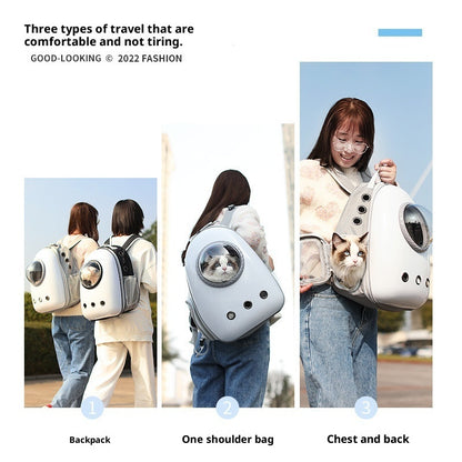 Large Capacity Side Open Schoolbag Pet Portable Cat