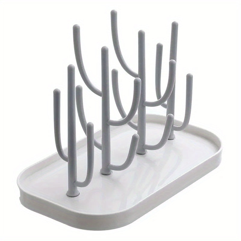 Space-Saving Cactus-Inspired Youngsters Bottle Drying Rack with Base - Holds Multiple Bottles, Teats, Cups & Pump Parts, Durable Material, Ideal for Organizing Parenting Essentials