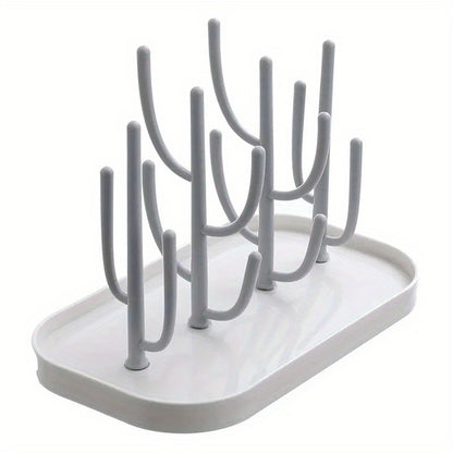 Space-Saving Cactus-Inspired Youngsters Bottle Drying Rack with Base - Holds Multiple Bottles, Teats, Cups & Pump Parts, Durable Material, Ideal for Organizing Parenting Essentials