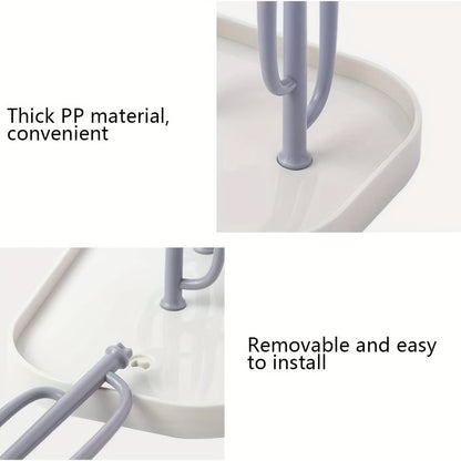 Space-Saving Cactus-Inspired Youngsters Bottle Drying Rack with Base - Holds Multiple Bottles, Teats, Cups & Pump Parts, Durable Material, Ideal for Organizing Parenting Essentials